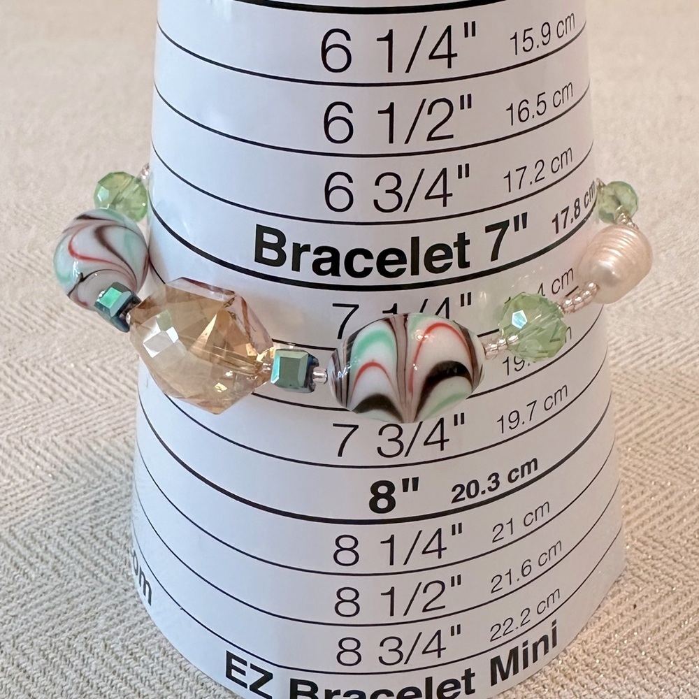 Handmade 2pc Necklace & Bracelet Set Enamel Butterfly Vintage Lamp Work Beads - Picture 4 of 16